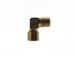 Brass male connector elbow, 1/4" comp x 1/8" mpt,