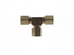 Brass T connector 3/8" x 3/8" x 1/4" compression