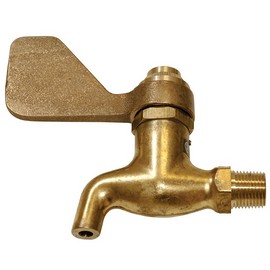 Lead-free bib faucet, self-closing